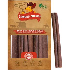 All-Natural Roasted Collagen Sticks Dog Treats 5-7", (10 Pack) - Low Odor, Long-Lasting Bully Stick Alternative - Single Ingredient Product