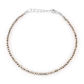 Thecraftman Pyrite Beads Bracelet, Genuine Beaded Bracelet, Faceted Round Beads, Jewelry For Women