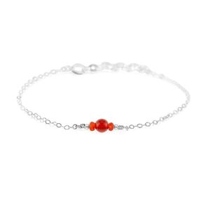 Luna Tide Carnelian Dainty Bracelet in Sterling Silver
