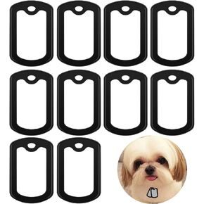 12pcs Dog Tag Silicone Silencer, Black Military Dog Tags Silencers for Authentic Military Id Tags Rubbers to Reduce Noise and Protect Tag, 52 x 31 mm/ 2.04 x 1.22 Inches.