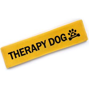 Yellow Therapy Dog Leash Sleeve, Emotional Support Dog Tags Dog Leash Sleeve Wrap Alert Hanging ID Patch Tag Dog Bike Leash Sleeve, Pet Dog Birthday Service Dog Leash Gift for Dog Owners