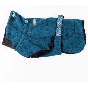 Wilderdog Fleece Dog Jacket with Neoprene Neck Gaiter - Medium - Pacific Blue