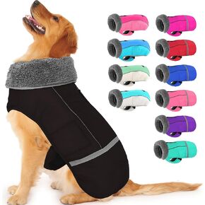 Dogcheer Dog Coat, Waterproof Dog Jacket Reflective Adjustable Dog Winter Coat with Buckle, Warm Cozy Dog Fleece Vest Turtleneck Sweater for Small Medium Large Dogs(Candy Green-S)