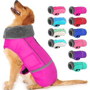 Dogcheer Dog Coat, Waterproof Dog Jacket Reflective Adjustable Dog Winter Coat with Buckle, Warm Cozy Dog Fleece Vest Turtleneck Sweater for Small Medium Large Dogs(Candy Green-S)