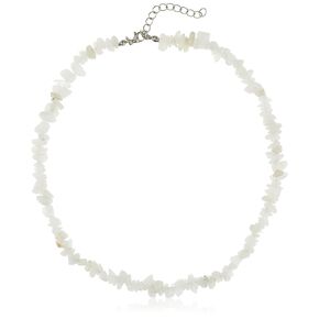 Natural Stone Crystal Quartz Handmade Necklace For Women 40cm Jewelry For Women And For A Gift (White Jade)