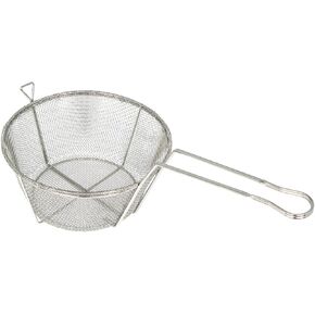 Winco FBRS-8 Round Wire Fry Basket, 8-1/2-Inch, 6-Mesh,Nickel,Medium