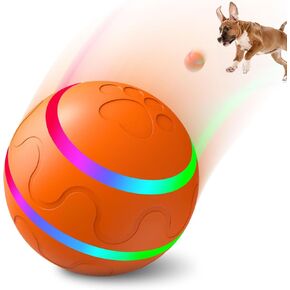 Interactive Dog Ball Toy - Automatic Dog Ball Active Rolling Ball Keep Pet Busy, Led Light Up Dog Enrichment Toys for Pet Puppy Dog, USB Rechargeable