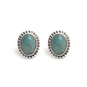 925 Sterling Silver Blue Lapis Lazuli Oxidised Stud Earrings, September Birthstone Crystal Earrings, Handmade Gemstone Jewelry for Girls & Womens, Trendy Silver Jewelry