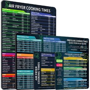 Air Fryer & Instant Pot Magnetic Cheat Sheet Set, Muulaii Air Fryer & Pressure Cooker Accessories Cook Times Chart, Instapot Accessories Quick Reference Guide, Healthy Handy Kitchen Recipe Cookbook