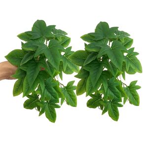 Reptile Plants for Terrarium Decor, Amphibian Habitat Decor, Reptile Tank Accessories, Artificial Hanging Plants with Suction Cup-2 packs (Arrowhead)