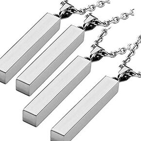 4 x Bar Necklace Blank | bar Stamping Blank | Stainless Stamping Blank| bar Necklace Stainless Steel| Stainless Stamping bar (Yellow Gold)