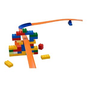 Duplo Lego to Hot Wheels Connector with Hinge (4pack) (Orange)