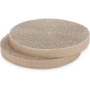 Round Cat Scratcher Pads with Two Cat Scratching Ball,Cat Toys,Scratch Pad with Interactive Spinning Ball for Active Play Kitten Interactive Toy with Ball Track Ball Chasing for Indoor (Green)