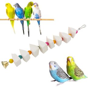Bird Cuttlebone Chew Toy, Natural Calcium Cuddle Bone Sharp Beaks Cage Toy for Parrot Budgie Conure Cockatiel (8 Pcs in a Bunch)