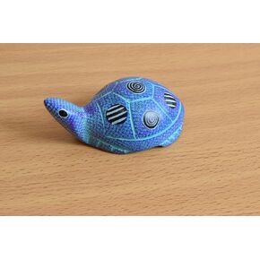 Tembo Crafts - Handmade Turtle - Soapstone Figurine Sculpture - 2 Inches Height x 3 Inches Long, Blue - Handmade From Africa, SS41
