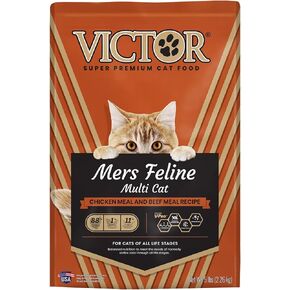 Victor Super Premium Cat Food – Mers Feline Dry Cat Food with Chicken, Beef, Pork and Fish Meal Proteins for Normally Active Cats – All Breeds and All Life Stages from Kitten to Adult, 5 lb