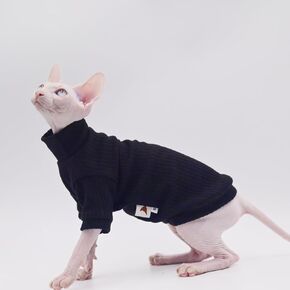 Hairless Cat Clothes Turtleneck Chenille Super Soft Autumn and Winter Cat Apparel for Sphynx Cats, Devon Rex Cats, Konis Cats and Small Cats (X-Small)