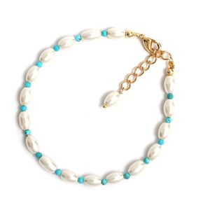 Gempires Natural Ruby Beads With Pearl Beads Bracelet, Faceted Beads, July Birthstone, Gift for Her, 8 inch (Ruby)