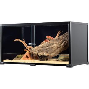 REPTI ZOO Glass 50 Gallon Reptile Tank 36" X 18" X 18" Black-Tinted ECO Reptile Terrarium