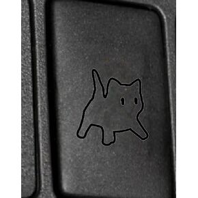 Funny 1 inch Eject Cat Button Decal Sticker Printed On Clear for Car Truck Suv Buttons (WHITE)