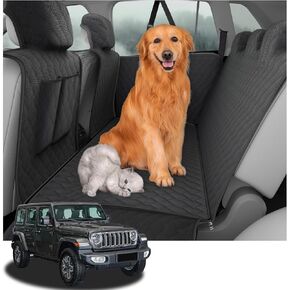 QianBao Compatible with Car Pet Dogs Back Seat Cover Protector Oxford Cloth Waterproof Scratch Proof Nonslip Rear Seat Cushion for Jeep Wrangler 2019 2020 2021 2022 2023 2024 Black