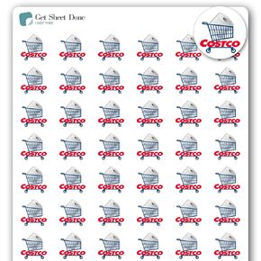 Grocery Shopping SuperStore Planner Stickers / 54 Fun Vinyl Stickers (1/2") / Chore Reminder/Essential Productivity Life Planner Stickers/Bullet Journaling (3 Sheets, Matte Vinyl)