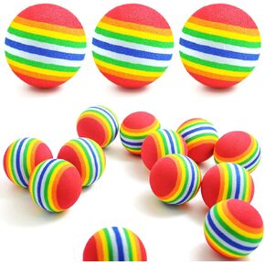 15pcs 35mm Soft Pet Cat Toy Sponge Balls Interactive EVA Foam Colorful Rainbow Toys Balls for Small Dog Puppy Kitty Indoor Outdoor Play Activity Chase Training