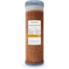 2-Pack Refillable Mixed Bed DI Resin Filter Cartridge Fits wide style 3.15" openings standard 10" size WH Filter Housings and Systems, Car Wash, Window Cleaning, Aquarium