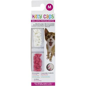 Kitty Caps Nail Caps for Cats | Pure White and Coral Red, 40 Count, X-Small - 3 Pack | Safe, Stylish & Humane Alternative to Declawing | Stops Snags and Scratches