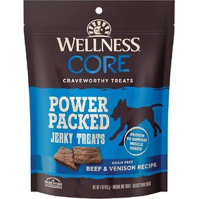 Pure Rewards Natural Grain Free Dog Treats, Soft Jerky Bites, 4-Ounce Bag (Beef & Venison Jerky, (3 Pack) 4-Ounce Bag)