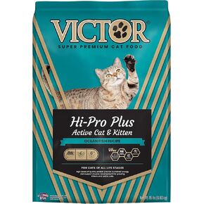 Victor Super Premium Cat Food – Hi-Pro Plus Active Cat and Kitten – Dry Cat Food for Active Cats – All Breeds and All Life Stages from Kitten to Adult, 15lb