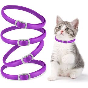 4 Pack Calming Collar for Cats, Adjustable Cat Calming Collar, Cat Pheromone Collar for Cats and Kitten, Relieve Reduce Anxiety Stress, Cat Anxiety Relief Calm Relaxing Collars