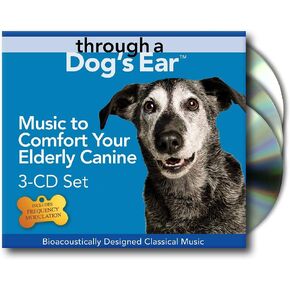 iCalmPet | Through a Dog's Ear: Elderly Canine | 3-CD Box Set | 3-hrs | Specially-arranged classical piano includes frequency modulation for older ears