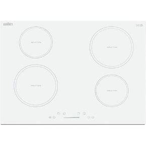 Summit Appliance SINC4B302W 30" Wide 208-240V 4-Zone Built-in Induction Cooktop in White Glass with Touch Controls, Automatic Shutoff, Residual Heat Indicator Light, Timer Function and Child Lock