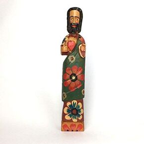 Altiplano Heart of Jesus Statue - 15" Tall, Hand Carved, Made in Guatemala