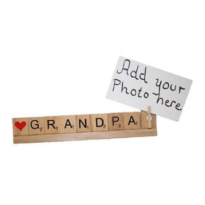 Handmade Grandpa Frame Photo Holder Picture Papa Dad Poppy Pappy Birthday, Christmas Celebration Retirement Announcement Pregnancy Baby Reveal Memorial Grampy Poppop Grammy