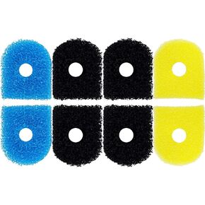 8 Pack Replacement Filter Sponges Compatible with Kulife Aquarium Filters, 2 Coarse Sponge, 4 Carbonized Sponge, 2 Fine Sponge