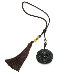 Protective Obsidian Crystal Hanging Ornament for Car, Swinging Lucky Crystal Car Mirror Decor Hanging, Powerful Protection Rear View Mirror Decorative Accessories Car Gifts for Men