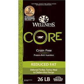 Grain-Free High-Protein Dry Dog Food, Natural Ingredients, Made in USA with Real Meat, All Breeds, For Adult Dogs (Reduced Fat, 26-Pound Bag)