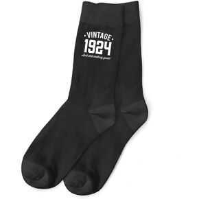 جوارب هدية عيد الميلاد الـ 100 فكرة هدية تذكارية جديدة لعمر 100 عام جوارب رجالية مقاس 7-12 (أسود (HT)، قطن) in Kuwait