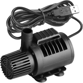 DC5V 6.5W Submersible Clear Water Pump with USB & Time Control, Brushless Solar Fountain Circulation Pump for Pumping Aquarium Water, Fish Tank, Rockery, Bonsai, 400L/H, 9.8ft High Lift, 6.5ft Cord
