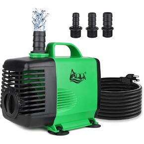 AQQA Aquarium Submersible Water Pump, 528GPH 25W Adjustable Ultra Quiet Fountain Pump with 5.9ft Tubing Hose for Fish tank Hydroponics Small Pond Waterfall Outdoor