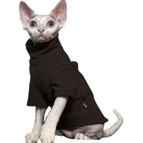 DUOMASUMI Sphynx Cat Clothes Self-Heat Baby Soft Cat Under Clothes Hairless Cat Clothes Winter Kitten Clothes for Cornish,Devon, Peterbald Cat (XXL)