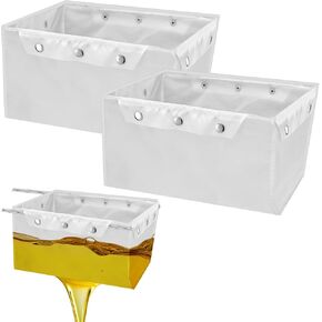 2 Pcs Reusable Flow Fryer Oil Filter Bag Fryer Filter Bag Only Fry Oil Filter No Frame Included Suitable for 70 lb Polishing Oil, Easy to Clean with Hot Water in Kuwait