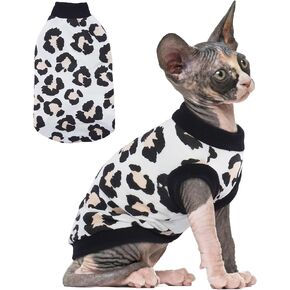 PUMYPOREITY Sphynx Cat Clothes, Stretchy Cat Sweater, Soft Hairless Cats Shirt, Pullover Cat Pajamas, Cat turtleneck for Sphynx Cornish Rex, Devon Rex, Yellow, XS