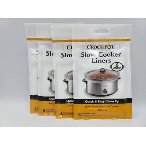 3-7 Quart Premium Crock Pot Slow Cooker Liners 13 IN X 20 IN (Total of 24 with 4 Packages of 6 Each), 3 quarts