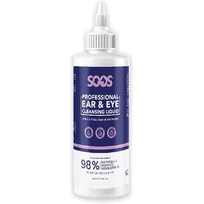 SOOS Pet Natural Ear and Eye Cleansing Liquid for Dogs and Cats Perfect All-in-one Solution for Safely and Effectively Cleaning Your Pet’s Ears and Eyes - 1x (120ml Bottle)