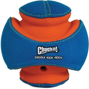 ChuckIt! Kick Fetch Dog Toy Ball With Giggle Sounds, Small