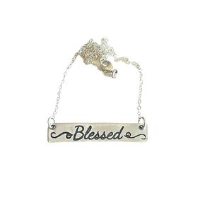 Blessed Necklace Silver For Women, Handmade Sterling Silver Jewelry for Women Christian Gift 18 Inch