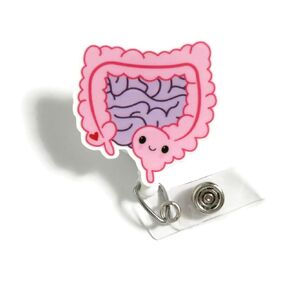 Intestines Badge Reel, Kawaii Intestines Badge Holder, GI Intestine Retractable ID Badge Reel, Gastroenterology Badge Gift, Gastro Nurse ID Clip, Anatomy Badge Reel, Healthcare Worker Accessory